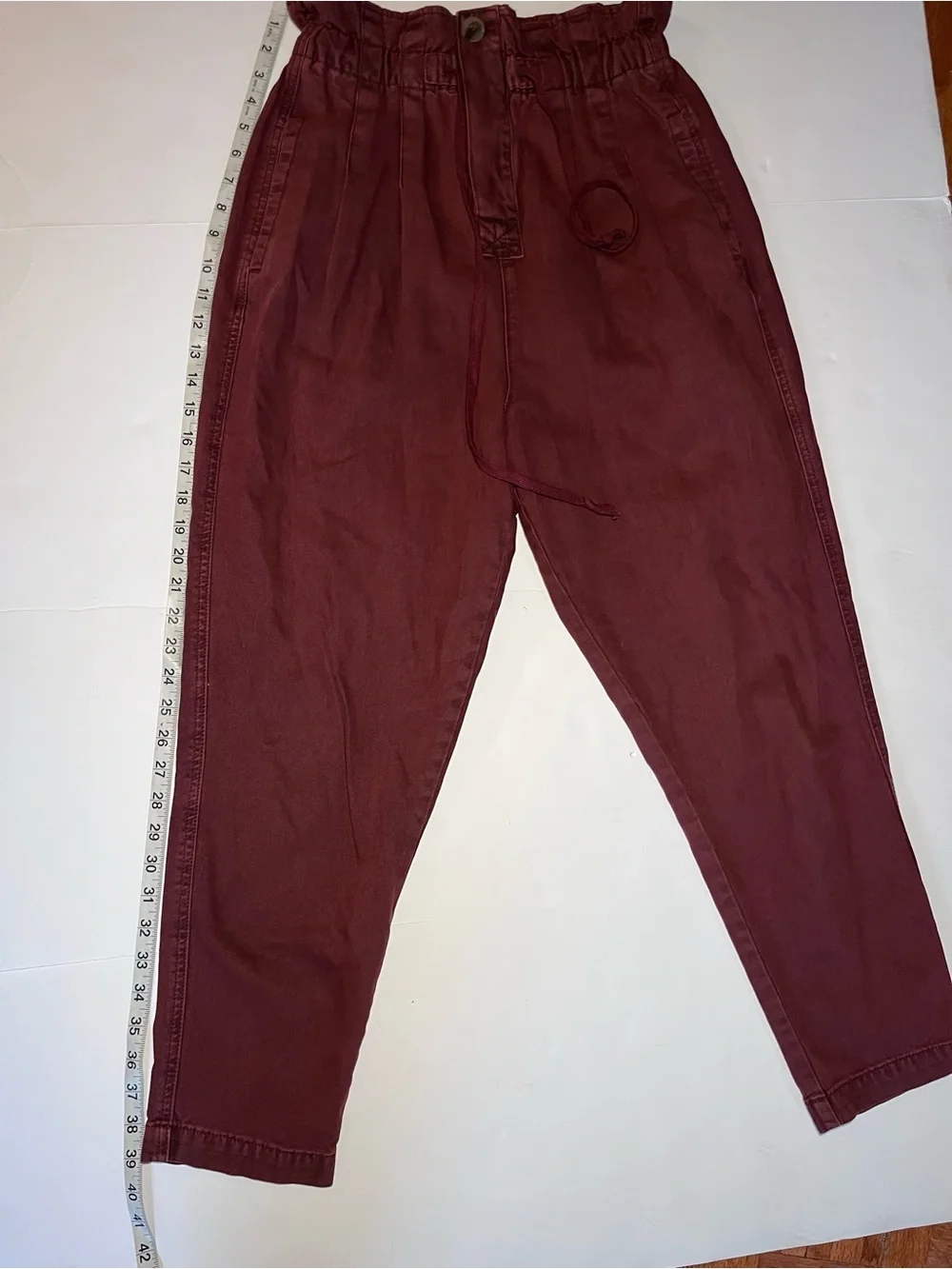 Free People Margate Pleated Paper Bag Trouser Pant Sz XS~ Boho Chic~Desert Vibe